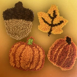 Herbst Herbst Punch Nadel Untersetzer Set ergibt 4 Kürbisblatt Eichel - Bild 1 von 9