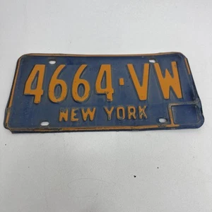 New York State Car License Plate Blue Orange  Vintage NEW YORK NY - Picture 1 of 2