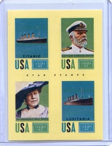 2014 Panini Golden Age Star Stamps #1 Captain Edward Smith Titanic Lusitania - Picture 1 of 3