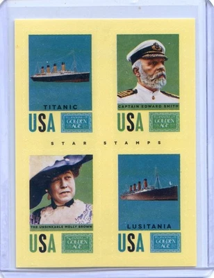 2014 Panini Golden Age Star Stamps #1 Captain Edward Smith Titanic Lusitania - Image 1 of 3