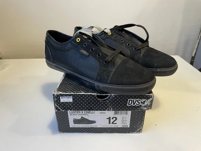 Tênis de ciclismo NOS DVS Luster X Cinelli couro preto fixie/pista, tamanho 12 - Imagem 1 de 4