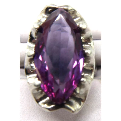 Vintage Purple Marquis Sapphire Mexico Silver Ring •Color Change •6.25 •Sizable - Image 1 of 4