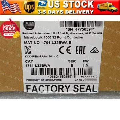 Allen-Bradley 1761-L32BWA MicroLogix1000 32 Point Controller  US Free Tax - Image 1 of 4