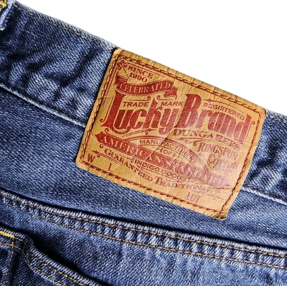 Pantalones de mezclilla de colección Y2K marca Lucky con ribete peto calce relajado para hombre 38x34 clásicos Foto 1 de 4