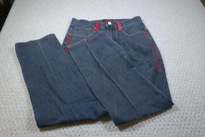 Coogi Jeans Herren 32x34 blau Denim rote Nähte bestickt Ameise Gesäßtaschen Y2K - Bild 1 von 8