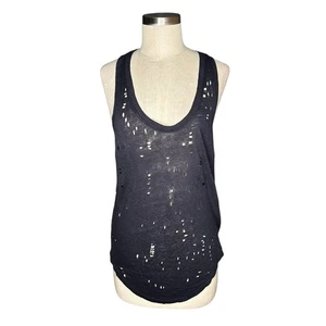 IRO Doris Distressed Holey Leinen Tank Top Damen Gr. Medium leicht gewaschen - Bild 1 von 9