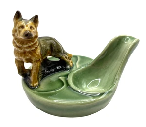 Vintage WADE England German Shepherd Ornamental Dog Figurine Tobacco Pipe Rest - Picture 1 of 8
