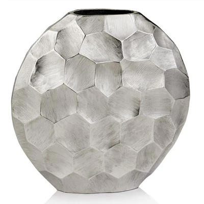 12" Silver Aluminum Cylinder Table Vase - Image 1 of 4