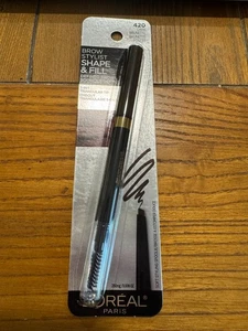 L'oreal Brow Stylist SHAPE & FILL 420 DARK BRUNEETE NEW SEALED - Picture 1 of 3