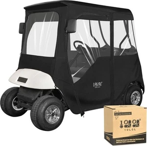Golf Cart Enclosure 2 Passenger 600D for EZGO TXT/RXV with 2 Door Zippers, Secur - Picture 1 of 4