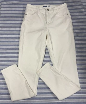 Pantalones de pana súper ajustados Old Navy Rockstar Y2K tiro alto blancos suaves EC talla 4 Foto 1 de 4