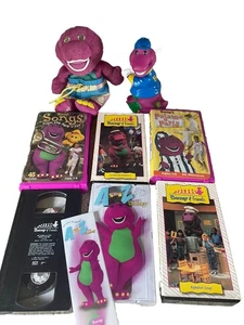 Vintage Barney Lot 6 VHS Tapes -Barney Bank -Barney Bath Time-Bookmark - Picture 1 of 14