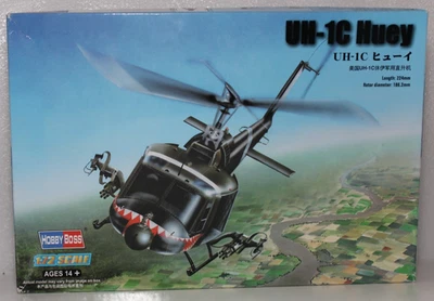 HOBBY BOSS UH-1C HUEY HELICOPTER 1:72 SCALE MODEL KIT NEW OPEN BOX 2008 - Image 1 of 4