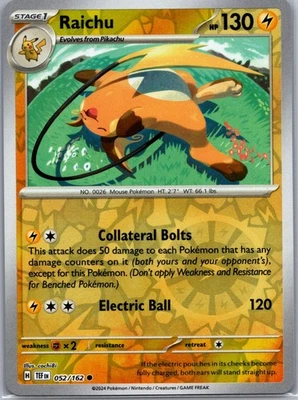 Raichu, SV05: Temporal Forces, 052/162, Common - Image 1 of 2