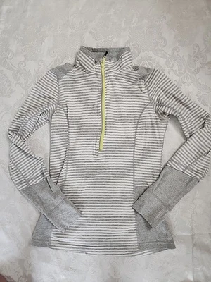 MPG Athletic Sweatshirt Half Zip Small Women's Fitted  Striped - Image 1 of 4