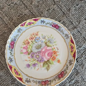 Royal Tettau Germany Elegance Rose Rosa Goldrand Porzellan Teller 7" - Bild 1 von 4
