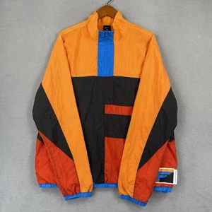 Chaqueta cortavientos Nike Flight para hombre grande bloque de color naranja cremallera completa calentamiento Y2K - Imagen 1 de 11