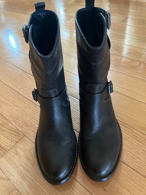 Belstaff "Inglaterra" Mujer Cuero Negro Botines Zapatos EE. UU. 6.5 IT 37 Foto 1 de 4