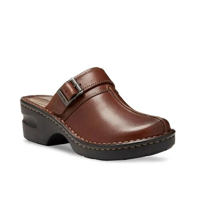 Nuevo zueco Eastland Mae en cuero marrón para mujer talla 10 Foto 1 de 4