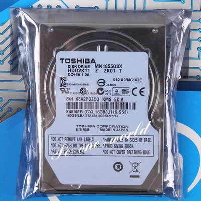 100% OK For Toshiba MK1655GSX 160 GB 2.5" 5400 RPM 8 MB SATA Hard Disk Drive HDD - Image 1 of 2