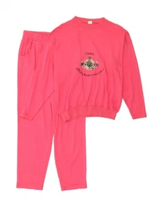 DIADORA Womens Oversized Graphic Full Tracksuit UK 6 XS Pink AN08 - Picture 1 of 8