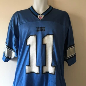 NFL Reebok Detroit Lions Roy Williams #11 Football Jersey Blue Size L - Picture 1 of 9