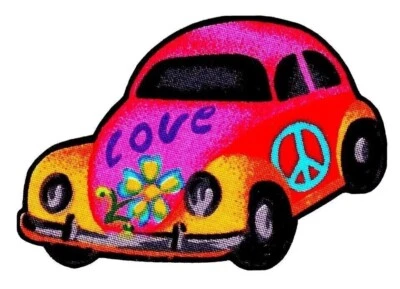 Tecido para buggy de carro aplique ferro na flor do amor da paz não bordado 3 polegadas novo - Imagem 1 de 2