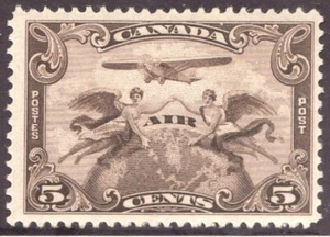 1930 Canada Sc #C1 - 5¢ Airmail - Globe, Airplane & Winged Figures MH Cv$17.50 - Picture 1 of 1