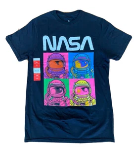 New NASA Mens Black T-shirt Tee Astronauts Colorful Size Small - Picture 1 of 4