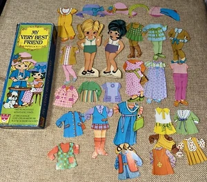 VTG 1971 Whitman Paper Dolls My Very Best Friend W Clothes & Original Box - Picture 1 of 6