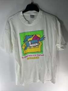 Vintage Humane Society Member White T Shirt Sz L? Animals Cute - Picture 1 of 6