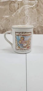 Vintage HALLMARK Mug Mates Lid Coaster Cup HOME SWEET HOME Mice Mouse,1985 Japan - Picture 1 of 7