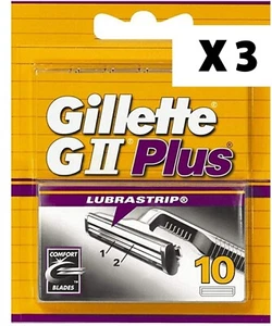 lot 10 GILLETTE GII PLUS LAME DE RASOIR HOMME LIVRAISON RAPIDE GRATUITE x 3 - Bild 1 von 1