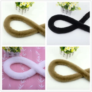 1m Rabbit Faux Fur Scarf Collar Tape Trimming Ribbon Furry Fluffy Sewing Crafts - Picture 1 of 5