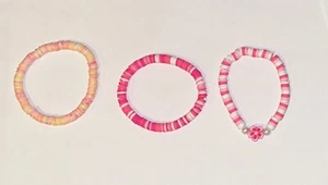 Homemade Clay Bead Bracelets Set Of 3 - Picture 1 of 4