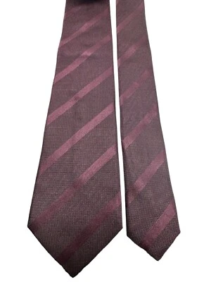 Corbata de vestir para hombre Paul Smith púrpura a rayas italiana 100 % seda Foto 1 de 4