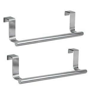 New 2X Over Kitchen Cabinet Door Hand Towel Holder Hanger Tea Towel Bathroom - Picture 1 of 1