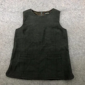 Brooks Brother Top Womens 14 Green Solid Sleeveless Shell Wool Pockets - Picture 1 of 13