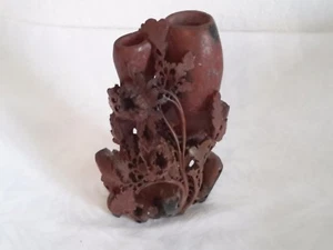  STEATITE VASE DOUBLE  SCULPTURAL ANCIEN   - Picture 1 of 12