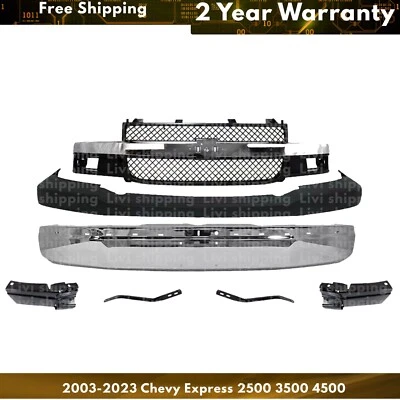 Bumper Chrome & Grille Chrome Kit For 2003-2023 Chevy Express 2500 3500 4500 Foto 1 de 4