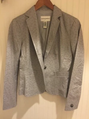 Blazer de algodón Banana Republic talla 0 nuevo sin etiquetas - gris claro con pequeños pétalos florales Foto 1 de 4
