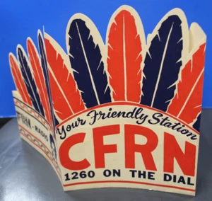 RARE Promotional CFRN Radio 1260 on the Dial 1960's Paper Native Headress - Picture 1 of 3