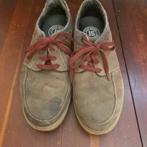 Josef Siebel Mens Loafers Beige Suede Leather Casual Shoes Lace Up Sz 44 US 10.5 - Picture 1 of 24