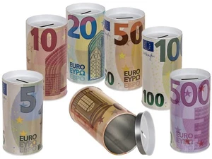 Metall Spardose €-Noten abnehmbarer Deckel Schatztruhe Sparbüchse Geschenkidee - Bild 1 von 8