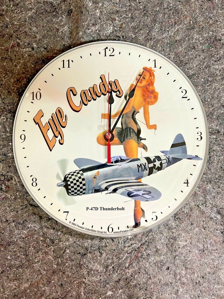 P-47D Thunderbolt "Eye Candy" Wall Clock MADE IN USA 14" - Image 1 of 3