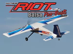 Max-Thrust Pro-Built Balsa Riot Kit Blue - IC or Electric Motor - Picture 1 of 11