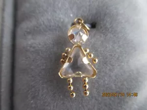 14K Yellow Gold Charm Girl Birthstone Pendant Charm 5/8" Vintage New in Box - Picture 1 of 5