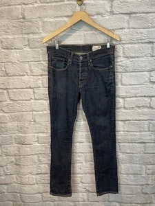 Jeans G Star Raw Azul Oscuro 3301 Bajo Cónico Calce Ajustado Botón Mosca Lavado Oscuro 31x28 - Imagen 1 de 7