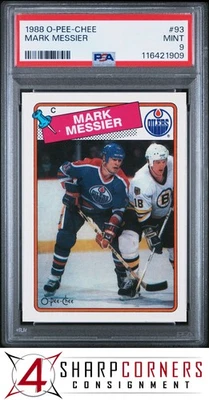 1988 O-PEE-CHEE #93 MARK MESSIER OILERS HOF PSA 9 - Image 1 of 3