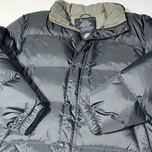 LL Bean Mens Goose Down Full Zip Puffer Coat Size XL Black Jacket Hiking Outdoor - Picture 1 of 9